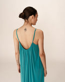 Vestido largo peonía - Aqua