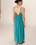 Robe Longue Pivoine - Aqua