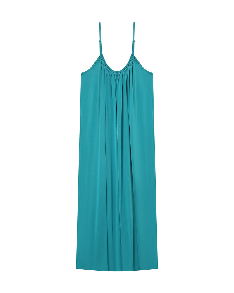 Vestido largo peonía - Aqua