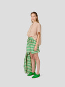 Beckett Shorts in Bold Green Striped toile