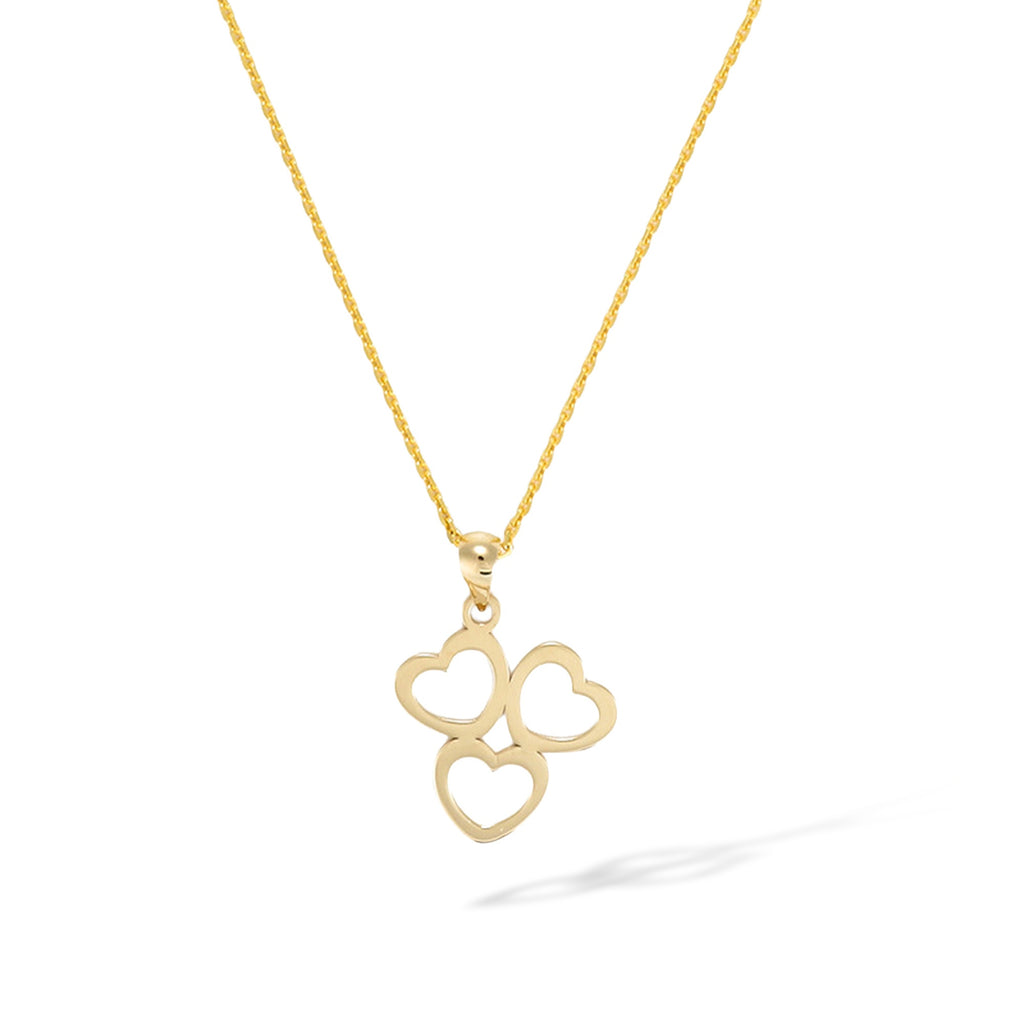 Pendentif "Triple Coeur" Or Jaune 375/1000