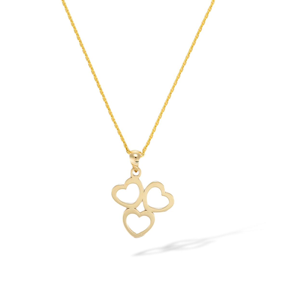 Pendentif "Triple Coeur" Or Jaune 375/1000