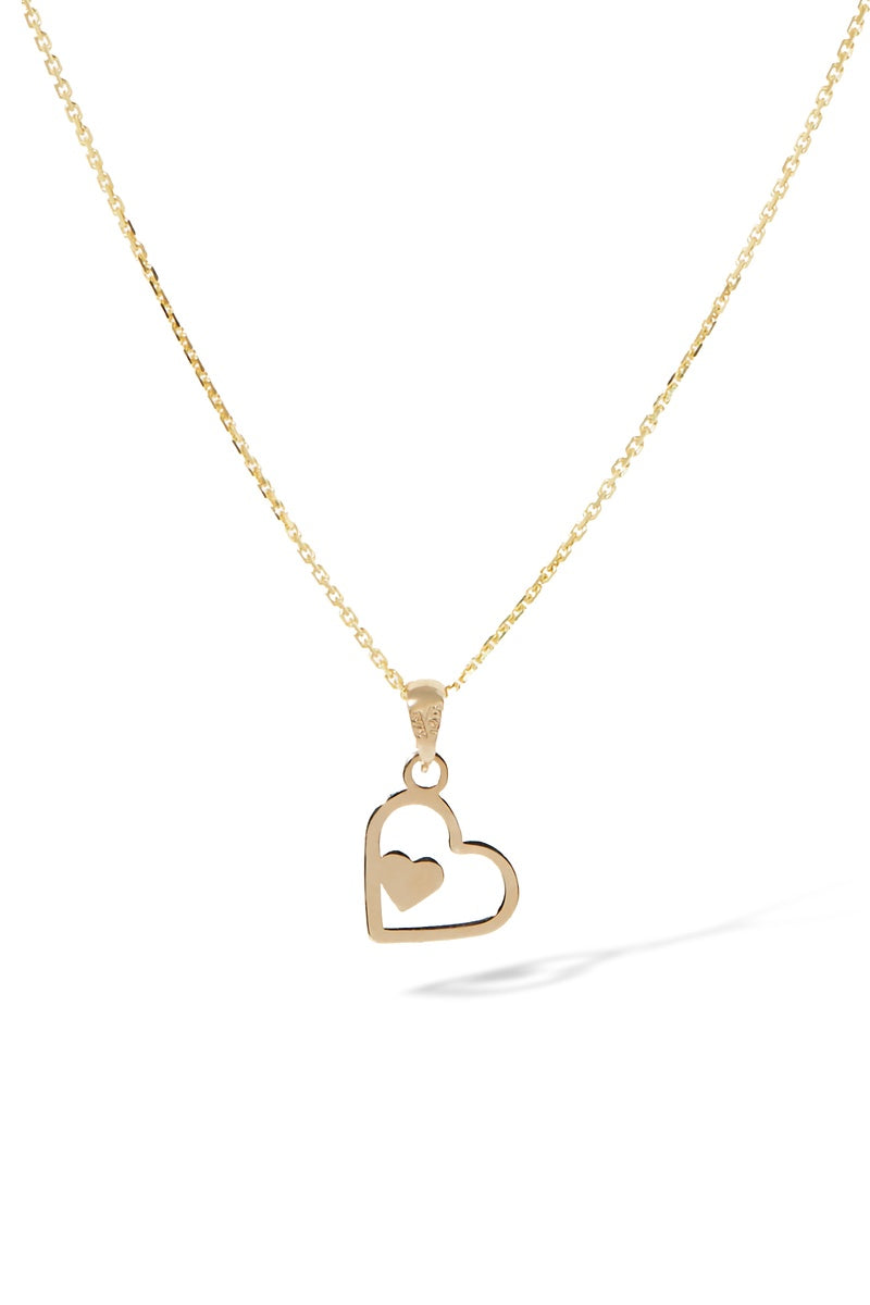 Pendentif "Cœur Coeur" Or Jaune 375/1000