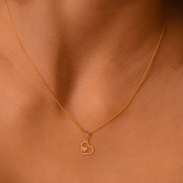 Colgante “Corazón Corazón” Oro amarillo 375/1000