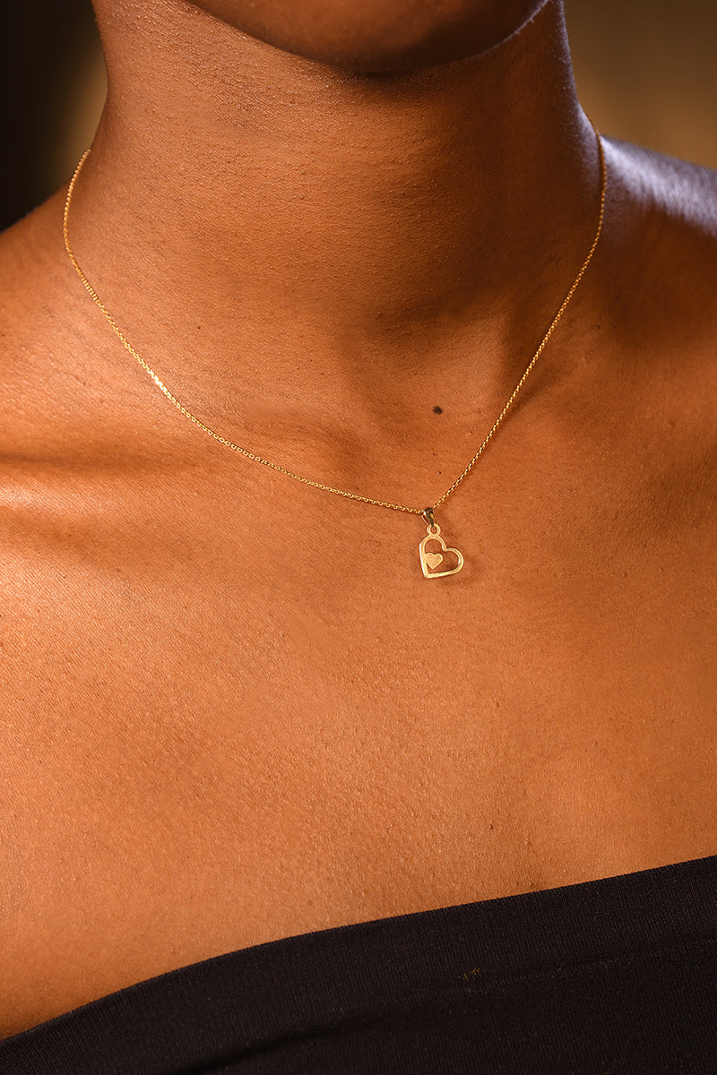 Pendentif "Cœur Coeur" Or Jaune 375/1000