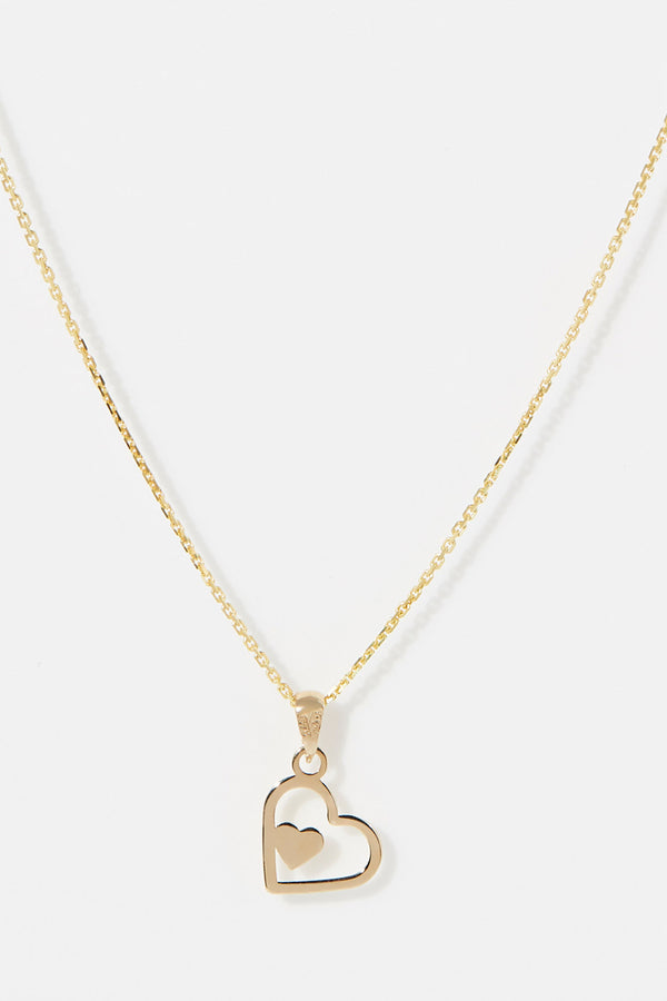 Pendentif "Cœur Coeur" Or Jaune 375/1000