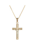 "Jesus Cross" Pendant in 375/1000 Yellow Gold