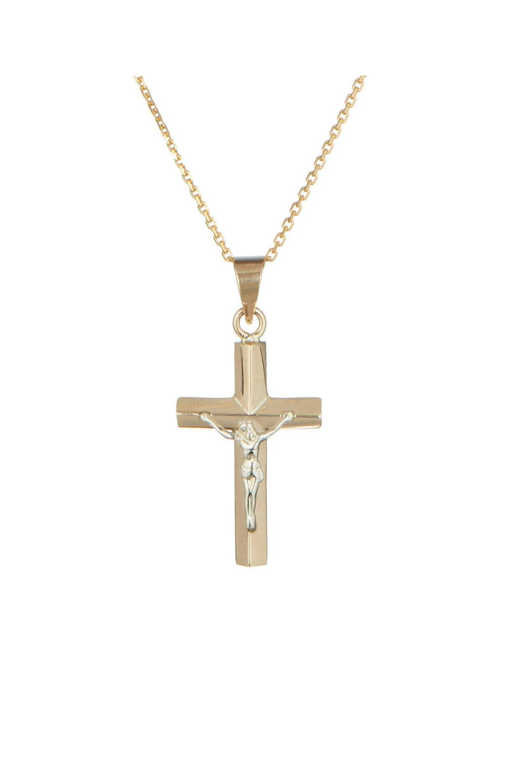 "Jesus Cross" Pendant in 375/1000 Yellow Gold