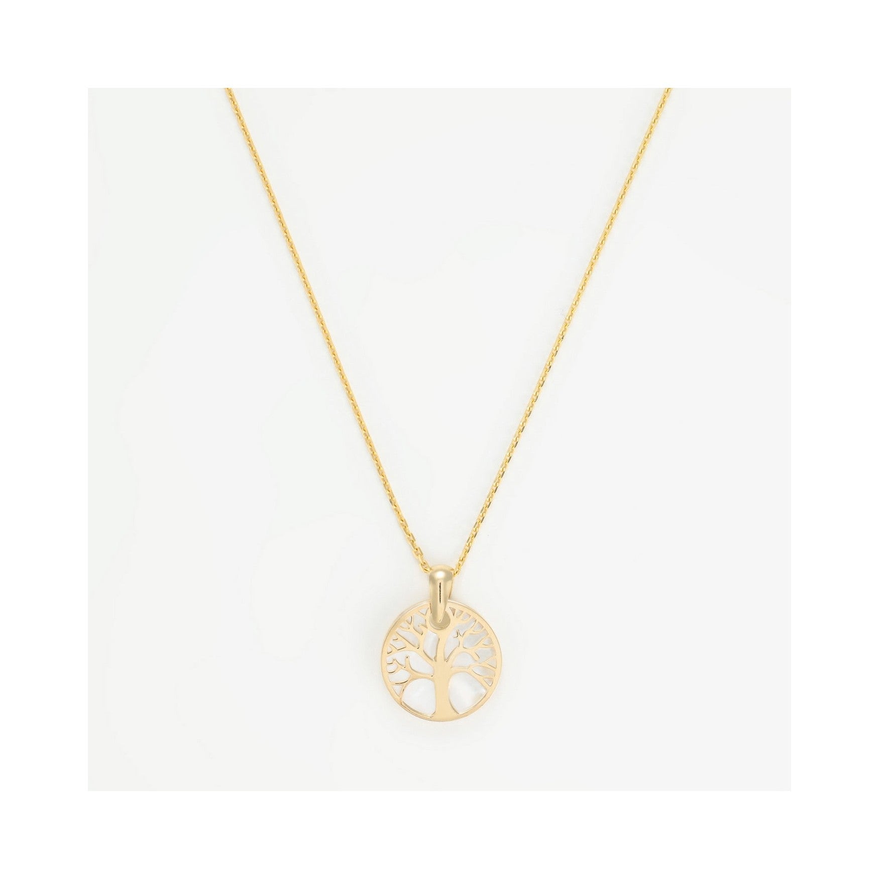 "Tree of Life" Pendant in 375/1000 Yellow Gold and Mother-of-Pearl - 375/1000 Yellow Gold