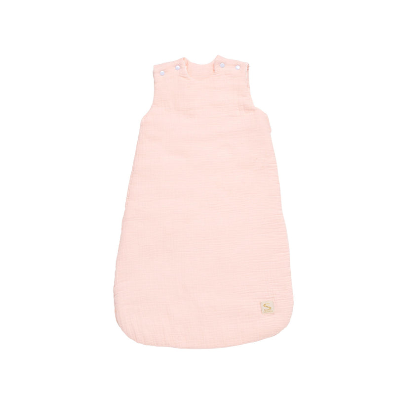 Gigoteuse Bébé Hiver En Double Gaze De Coton Et Son Doudou Mouchoir - Rose