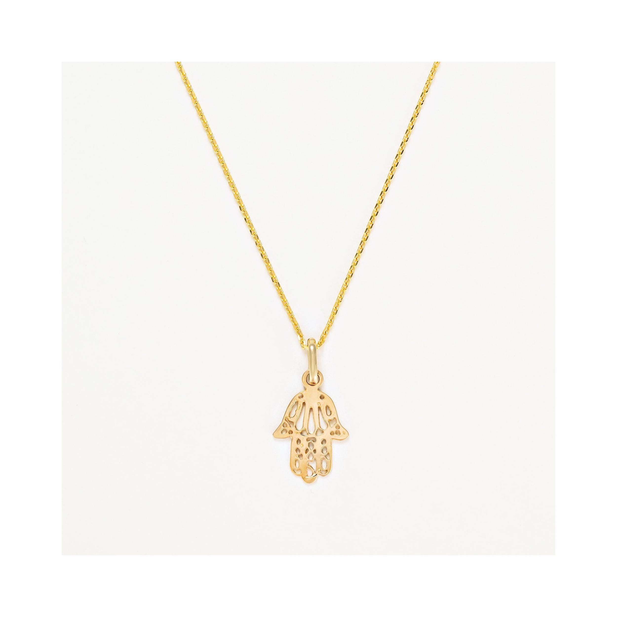 "Pretty Hand of Fatima" Pendant in 375/1000 Yellow Gold