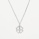 Pendentif " Trèfle Merveilleux" Or Blanc 375/1000