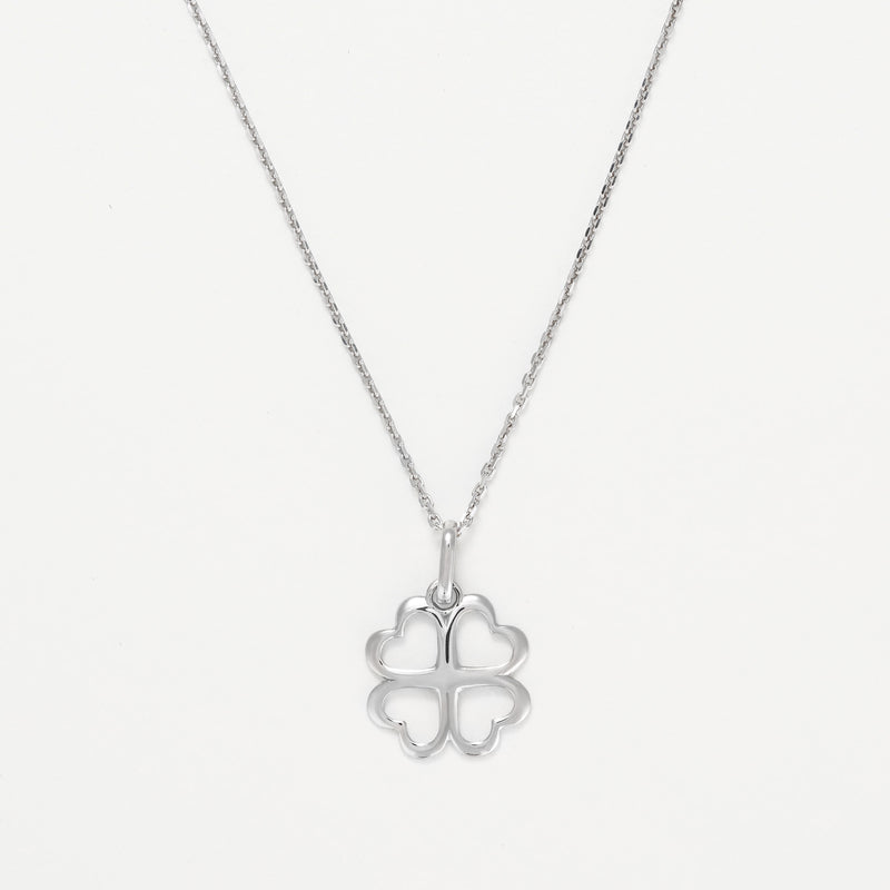 Pendentif " Trèfle Merveilleux" Or Blanc 375/1000