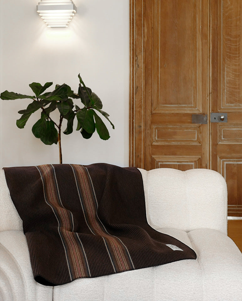 Plaid - Rayures Chocolat