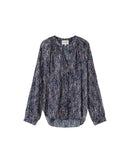 Fluid Printed Navy Plane Blouse