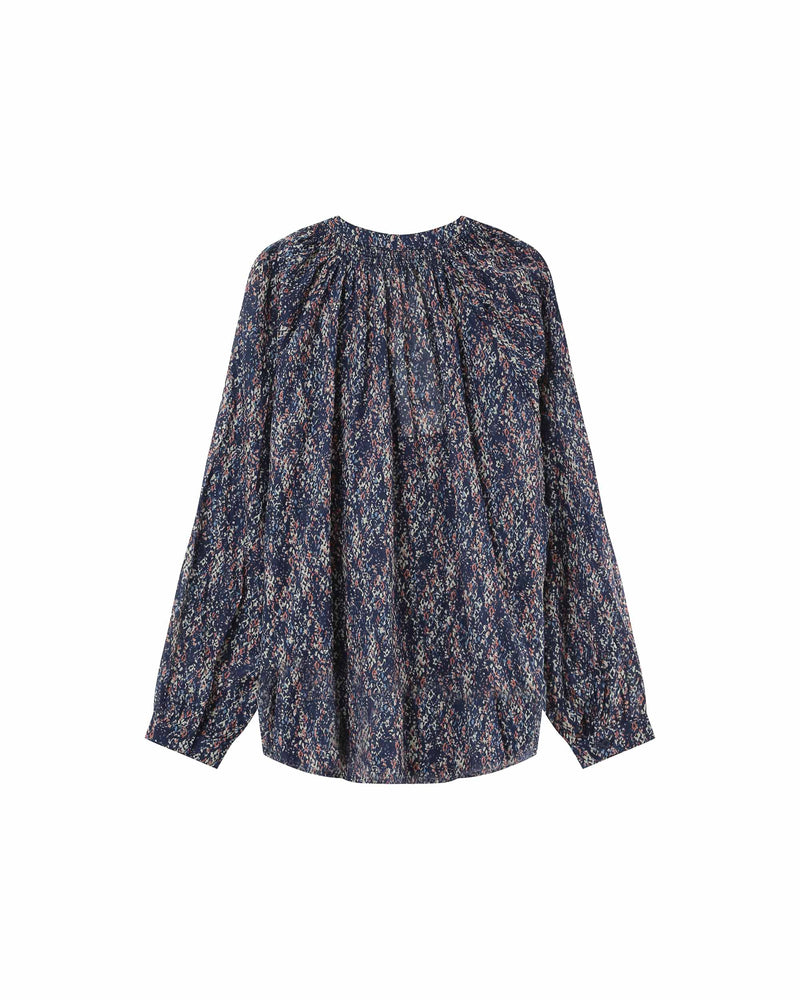 Fluid Printed Navy Plane Blouse