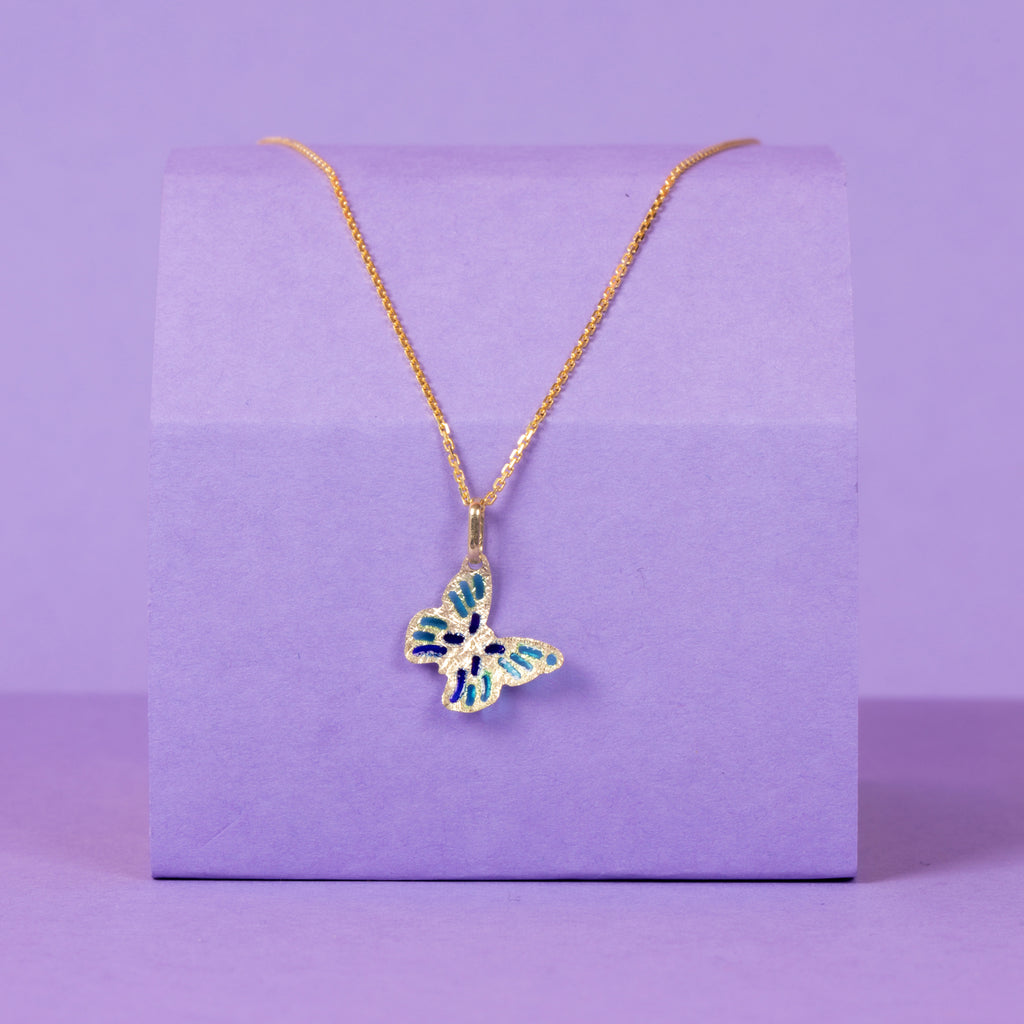 Colgante “Amantes de las Mariposas” – Oro Amarillo