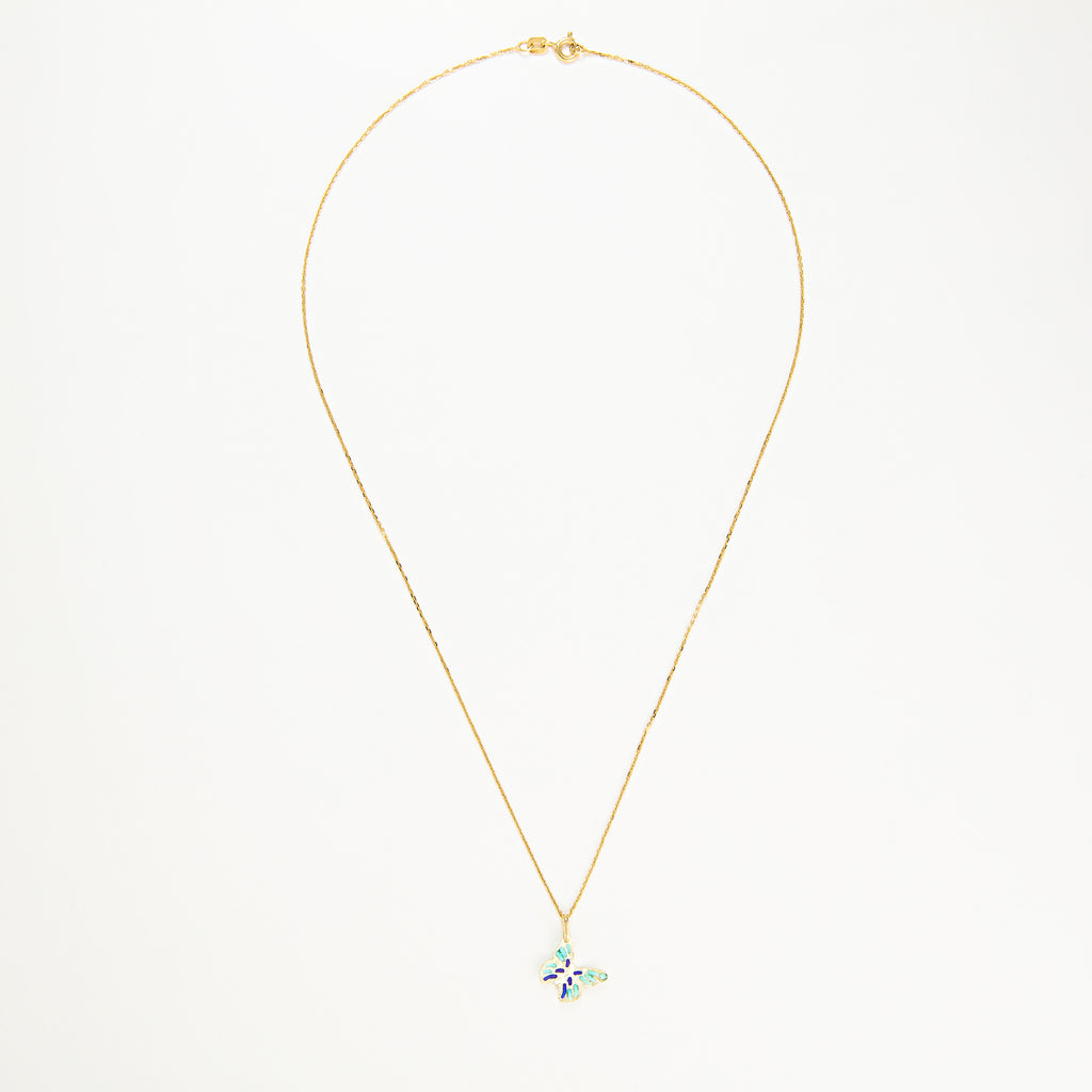 Colgante “Amantes de las Mariposas” – Oro Amarillo