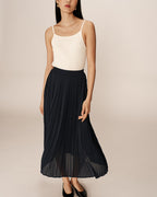 Plisse Skirt - Navy