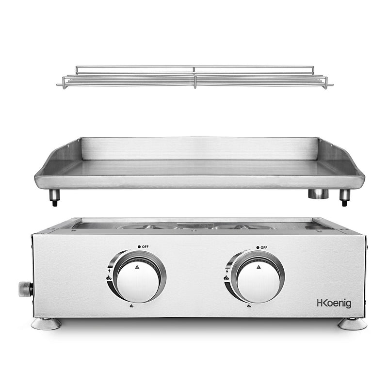 Plancha 2 Brûleurs En U - Inox