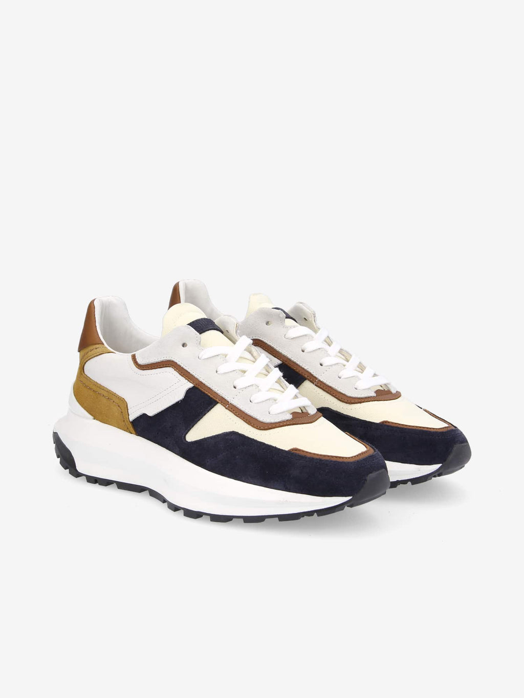 Fire Runner M - Suede/Nappa - Azul/Cognac