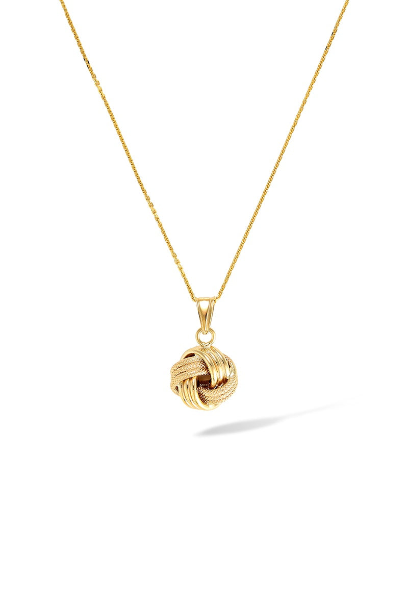 Pendentif " Noeud Torsadé "  12 Mm Or Jaune 375/1000