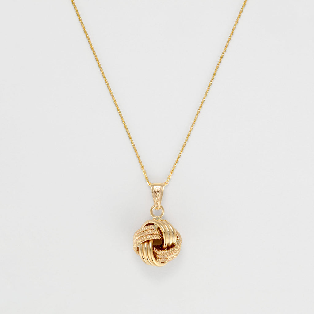 Pendentif " Noeud Torsadé "  12 Mm Or Jaune 375/1000