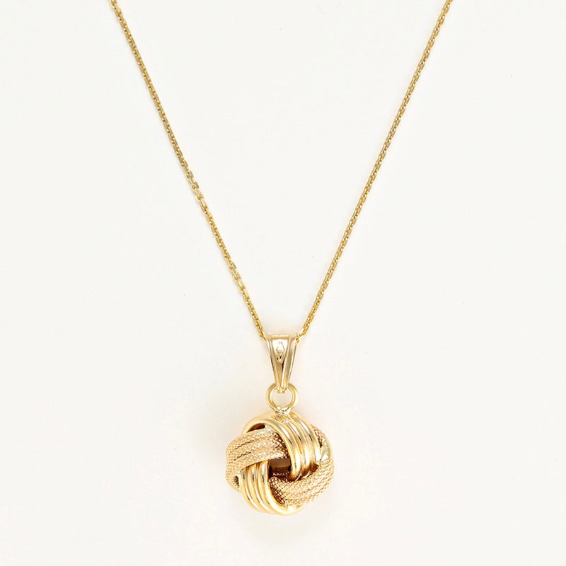 "Twisted Knot" Pendant, 12 mm, 375/1000 Yellow Gold - 375/1000 Yellow Gold