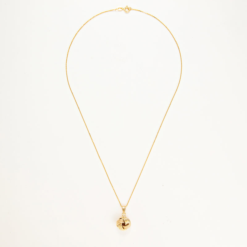 Pendentif " Noeud Torsadé "  12 Mm Or Jaune - Or Jaune