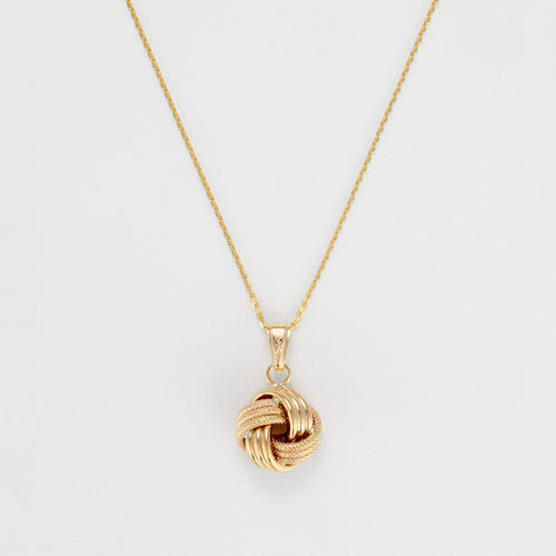 "Twisted Knot" Pendant, 12 mm, 375/1000 Yellow Gold - 375/1000 Yellow Gold
