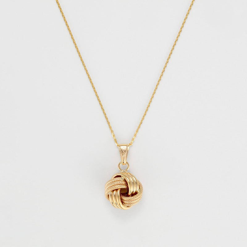 "Twisted Knot" Pendant, 12 mm, 375/1000 Yellow Gold - 375/1000 Yellow Gold