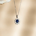 Pendentif "Etoile Bleue" Saphir 1,1/1 Topaze Blanche 0,08/10 - Or Blanc