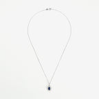 Pendentif "Etoile Bleue" Saphir 1,1/1 Topaze Blanche 0,08/10 - Or Blanc