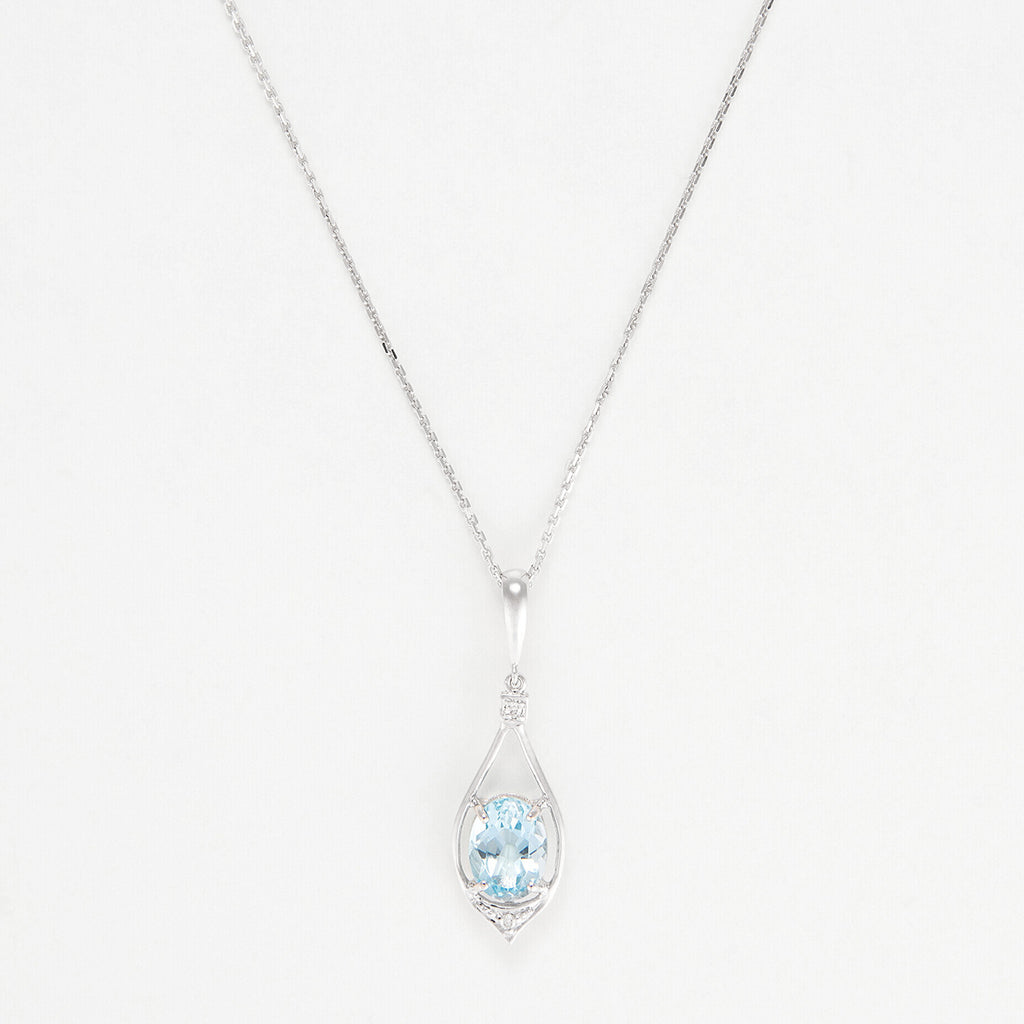 Pendentif "Brillant Topaze" Diamants 0,02ct/2 Topaze 1,5ct
