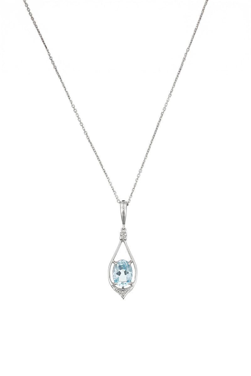 Pendentif "Brillant Topaze" Diamants 0,02Ct/2 Topaze 1,5Ct
