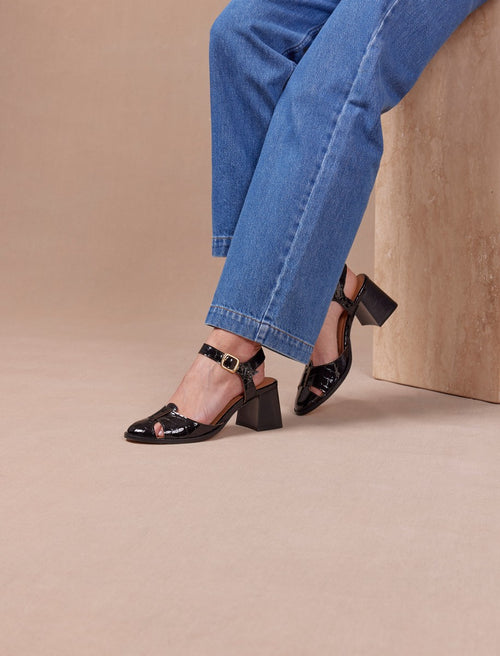 Sandales À Talon Amanda - Noir - Femme