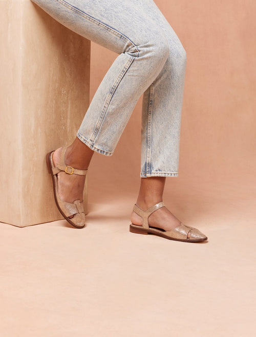 Sandales Plates Amandine - Doré - Femme