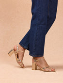 Sandalias Tacón Elea - Platino - Mujer