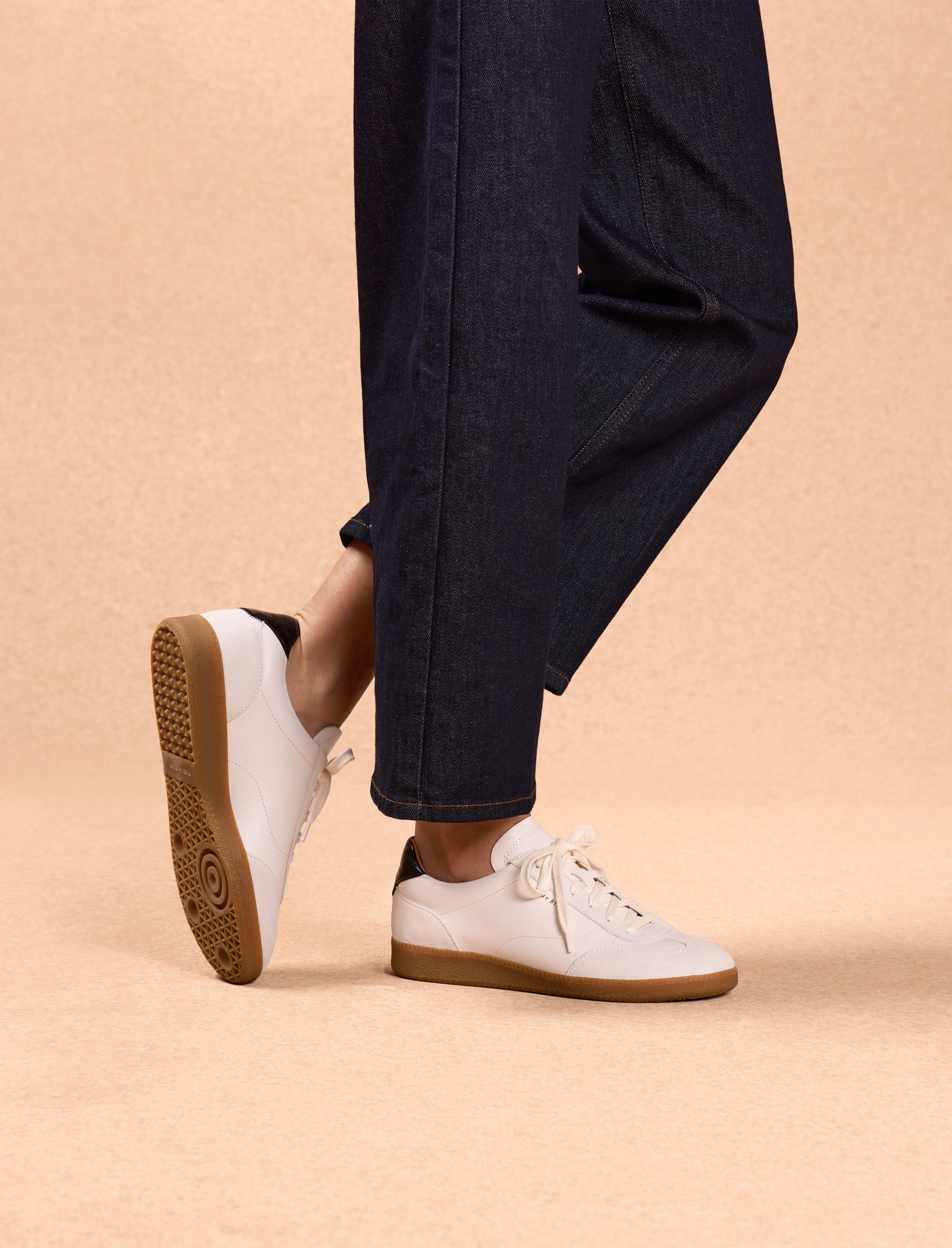 Sneakers À Lacets Sacha - Blanc & Noir - Femme