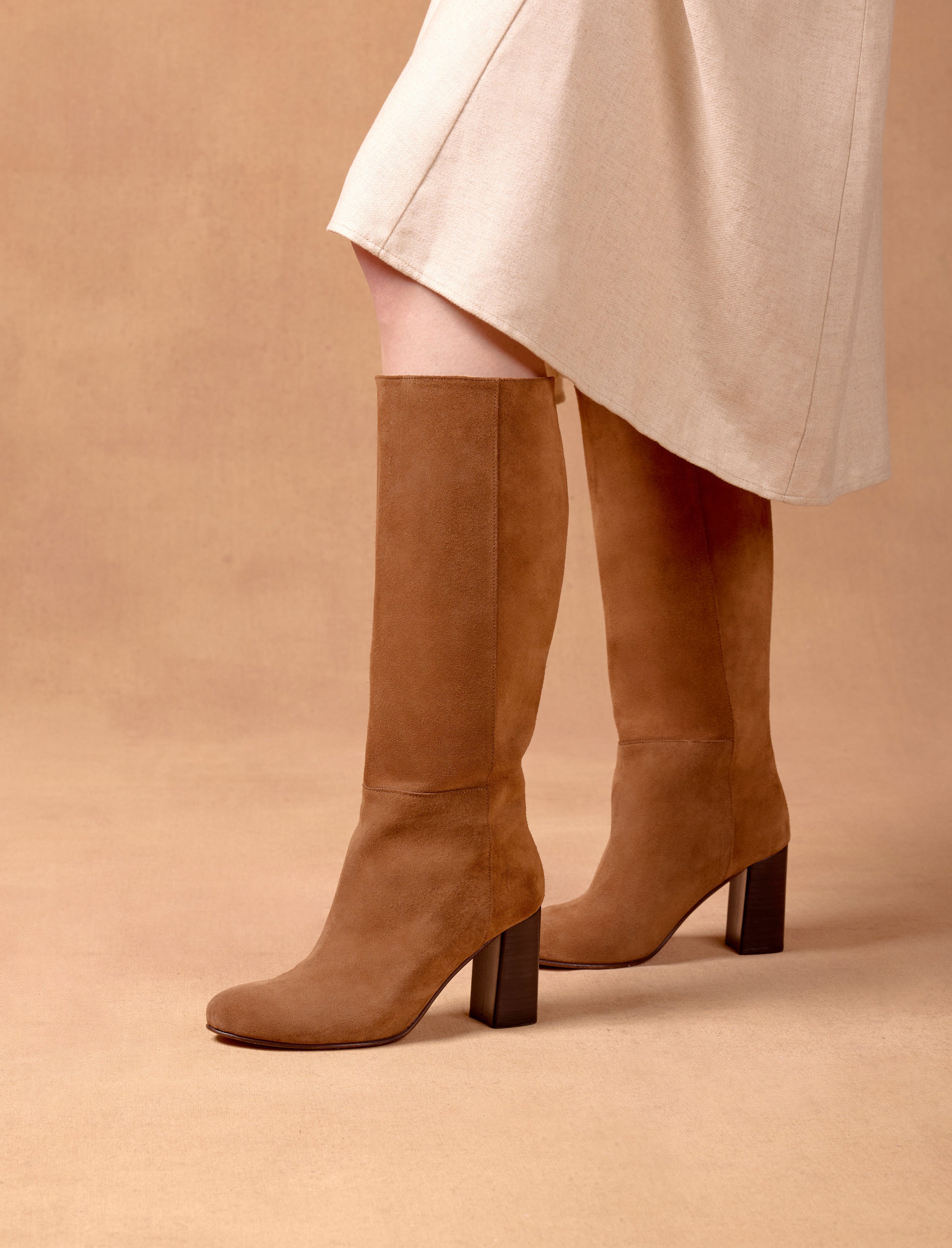 Bottes À Talon Nora - Châtain - Femme