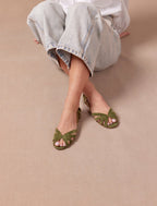 Sandales Plates Hortensia - Olive - Femme