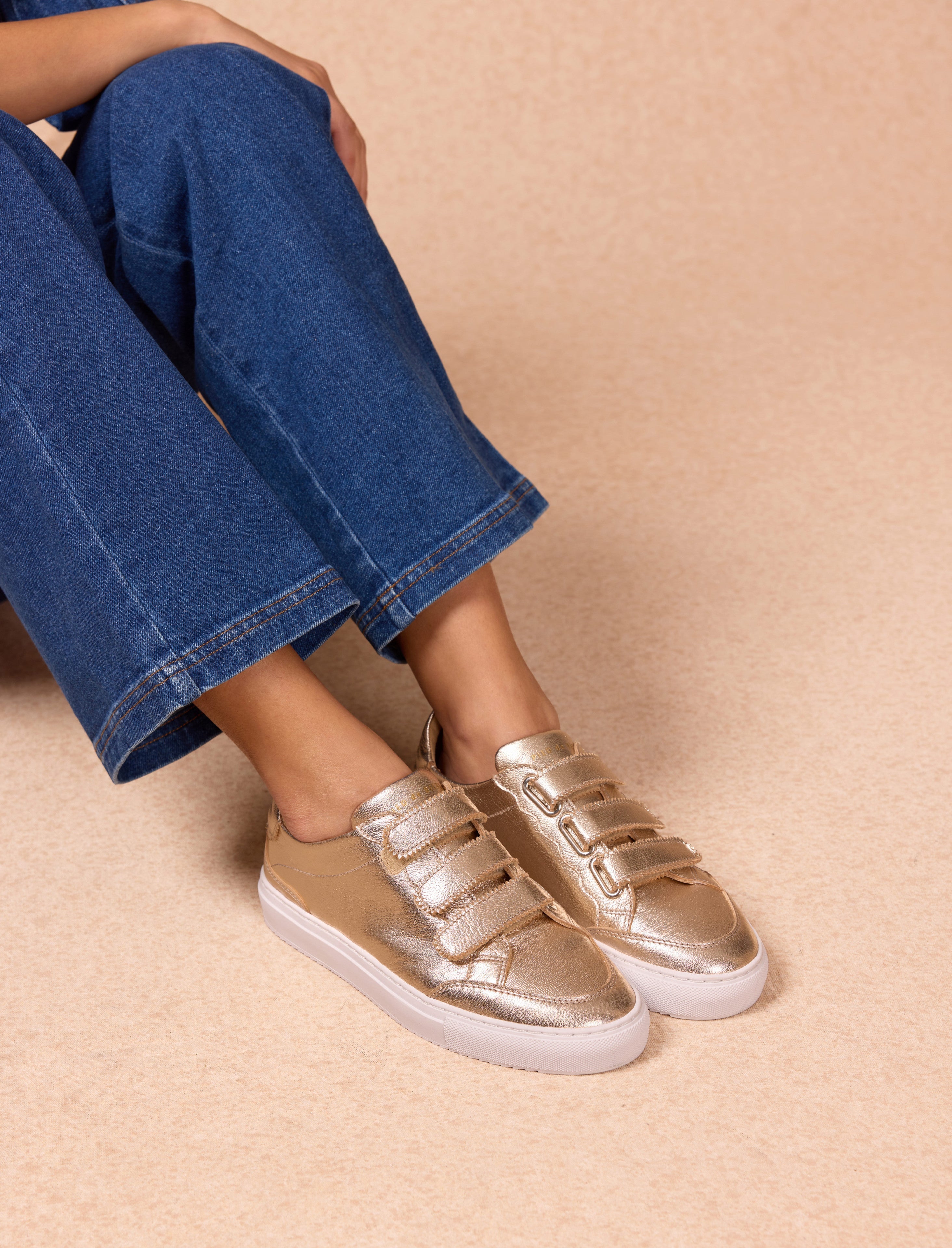 Alena Scratch Gold Hook-and-Loop Trainers - Women