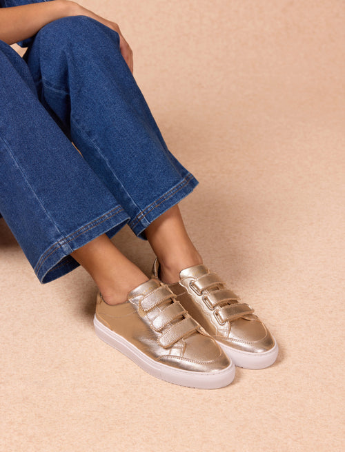 Sneakers À Scratchs Alena Scratch Gold - Femme