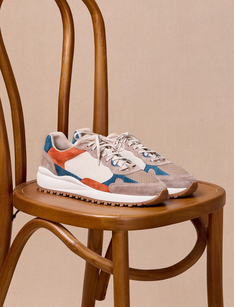 Running Scott - Taupe & Petrol Blue - Men