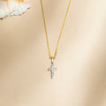 "Mini Cross" Pendant Yellow Gold Diamond: 0.02Ct/8 - Yellow Gold