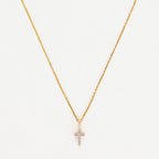 "Mini Cross" Pendant Yellow Gold Diamond: 0.02Ct/8 - Yellow Gold