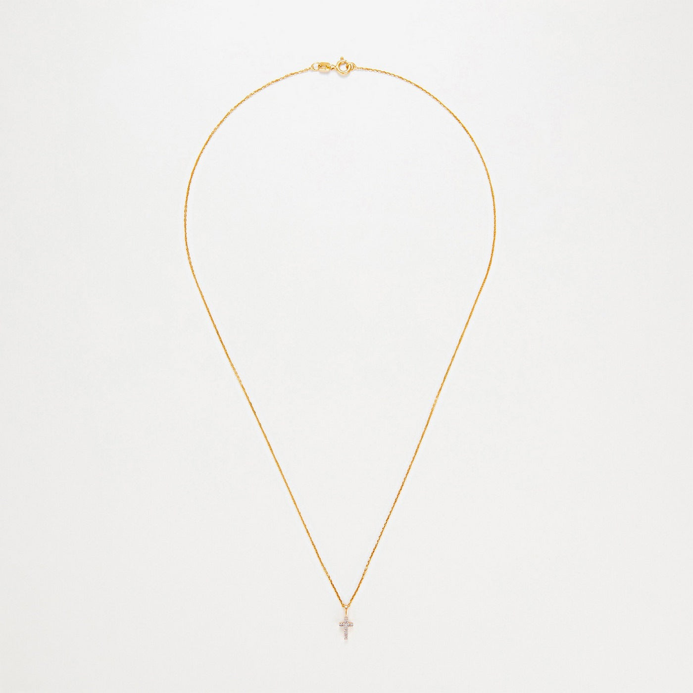 "Mini Cross" Pendant Yellow Gold Diamond: 0.02Ct/8 - Yellow Gold