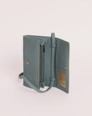 Pochette À Bandoulière Gina Bleu Orage Lezard