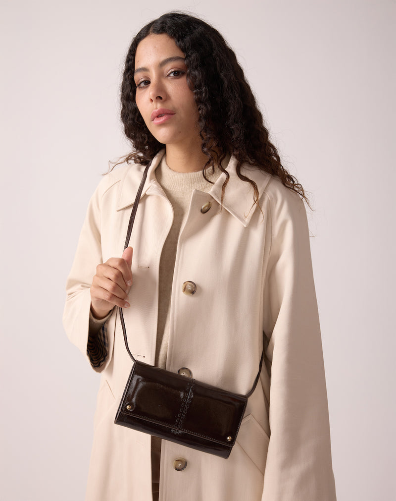 Pochette À Bandoulière Gina Chocolat Vernis