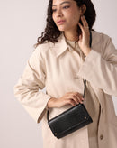 Pochette À Bandoulière Gina Noir Lezard